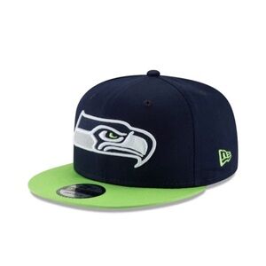 New Era Seahawks Navy and Lime Cap